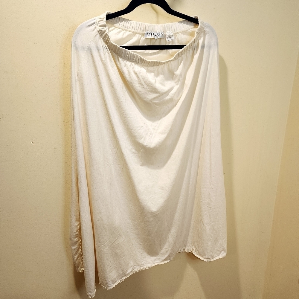 CHAUS Women's Ivory Cotton Maxi Skirt size